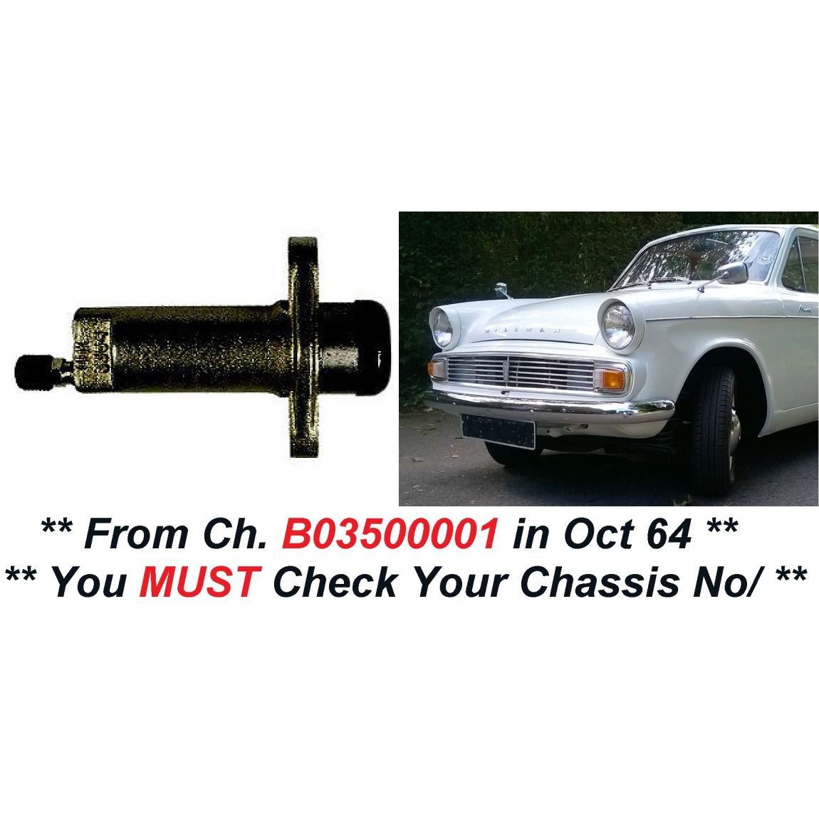 CLUTCH SLAVE CYLINDER (Hillman Minx) (Ser. 5 {Late} & 6) (** From Sep 64- 67 **)